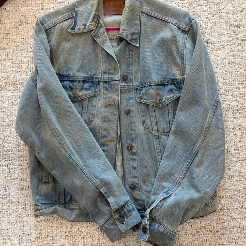 Understated Leather “Go Sit on a Cactus” Denim Jacket - Picture 2 of 6